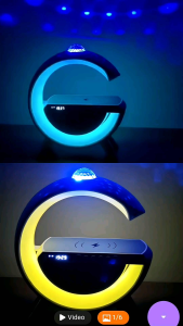 Atmosphere Lamp with 15W Fast Wireless Charging Bluetooth Speaker Music Alarm Clock