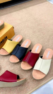 Sandal wanita kulit papirut garut model sol flat tinggi 3cm