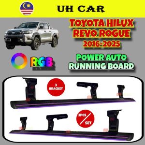 (RGB) (3 BRACKET) Toyota Hilux Revo Rogue 2016-2025 Electric Power Auto Running Board Doot Step Side Step Foot Step