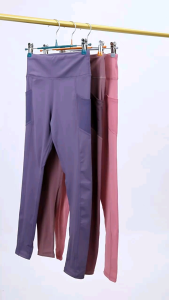 กางเกงออกกำลังกายขายาว (8 ส่วน) MTCk90 ขอบเอวสูง กระชับ มีกระเป๋าข้าง รุ่นสำหรับกางเกงใหญ่