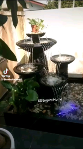 S9 Brown 4x4 Feng Shui Water Pond  Fountain Garden Water Feature Balinese Sandstone 风水流水喷泉瀑布池招財 Fish Waterfall Home C