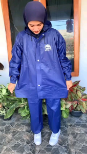 Jas Hujan Garuda Setelan Celana Warna Navy