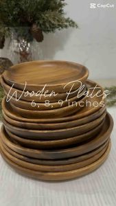WOODEN PLATE (6inches) | PLATITO SAUCER | ROUND/CIRCLE DESSERT PLATE / TRAY | ACACIA WOOD