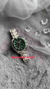 [Original] A8820G SS-6 Balmer Chronograph Sapphire Mens Watch with Green Dial and 50m Water Resistant Silver Stainless Steel Bracelet | Official Warranty