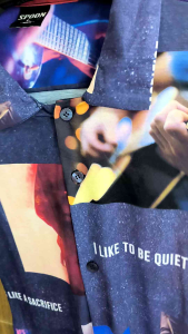 Kemeja Pria/Wanita Dewasa Lengan Pendek |SPOON| Motif - Abstrak Purple