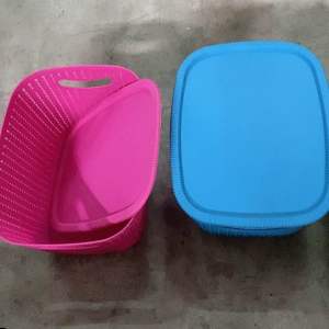 Uniglobal Knitted Basket with Cover Rattan Design Space Savers