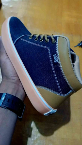 terbaru sepatu pria sepatu sneaker denim semi boots