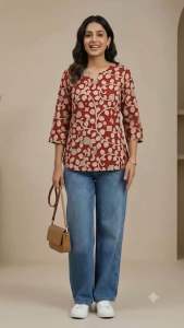 Taara luxe pure cotton shorttops for jeans one-Comfortable lightweight 100% cotton fabric durable elegant design perfect for casual wear.