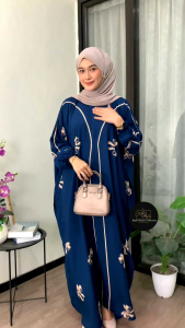 Kaftan Pitaloka Matt Rayon Premium: Dress Super Jumbo Busui Friendly Panjang Tebal