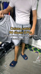PAKET ( 5 PCS ) Celana Rib pendek pria dewasa / celana santai / celana casual pria