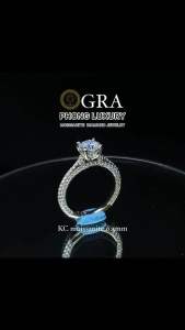 Nhẫn nữ kim cương moissnite GRA 6.5mm chính hãng xi bạch kim vàng trắng PHONG LUXURY
