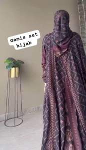 Gamis Set Hijab Lebaran Terbaru / Dress Set Hijab Viral Terbaru