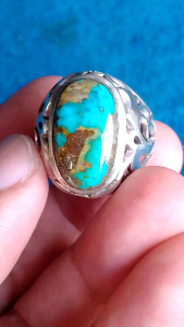 CINCIN PRIA PIRUS PERSIA MOTIF \"KUDA LAUT\" ASLI NATURAL RING PERAK