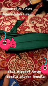 Imamah Hijau Polos Katun Halus Premium Bisa dicuci Awet Tahan Lama