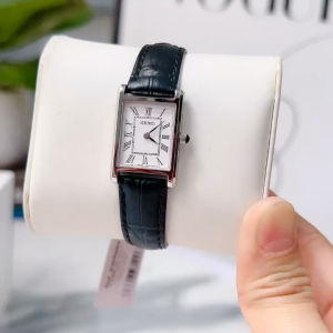ĐỒNG HỒ NỮ CHÍNH HÃNG Seiko SWR053 Quartz Classic Tank White Dial Black Leather Mặt Chữ Nhật