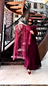 gamis dress mawar morenaset outer Renata rania Safitri by mnabil