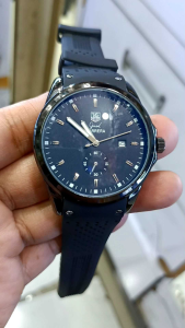 JAM TANGAN CASUAL STRAP TALI RUBBER KACA BIRU WATERESIS PRIA
