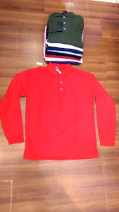 Kaos Polos Kerah Lengan Panjang M-XXXL