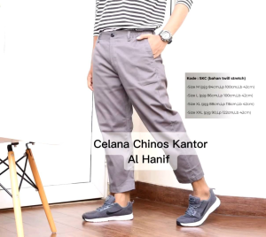 Celana Sirwal Kantor Chinos Twill Stretch Premium Pria Dewasa Al Hanif Jualan Laris - Best Seller