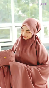 Mukena couple Dalanova mukena mochi bahan apollen ringan dan halus mukena dewasa dan anak size D free scrunchie