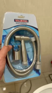 Valencia Modern SS304 Heavy Duty Hand Spray SS Bidet Set Stainless Steel Sprayer Bathroom Toilet Bidet Sprayer Bidet Sprayer For Toilet Bathroom Hand Held Shower Water Spray kepala paip pipe Tandas water closet wc Mandian mandi HS05