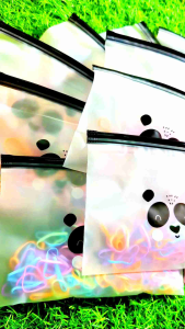 ยางรัดผม หนังยางสีหวาน พาสเทล เส้นกลาง ในถุงซิปล๊อคลายการ์ตูน