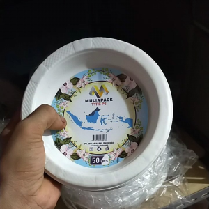 Piring plastik putih susu P6 / Piring plastik kecil S / Piring kue makan disposable (50 PCS)