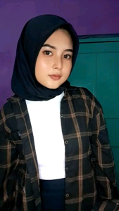 Flanel Wanita Panjang Motif Dimensi Coklat Bestseller