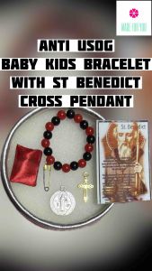 MFY ANTI USOG bracelet with st. benedic pendantand cross protection for baby kids bracelet lucky charm(BLESSED)