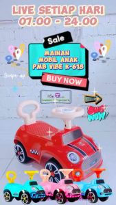 Mainan Anak Ride On Mobil Mobilan Tolocar K618 VIBE PMB Toys Iora K 618 Mini Cooper Musik