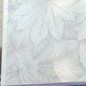 Wallpaper Dinding Motif Daun Tropical Krem Abu