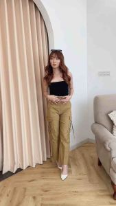 AVE 1113 - Michelle Qullote Cargo Pants | Celana Kulot Kargo Wanita Dewasa Soft Jeans