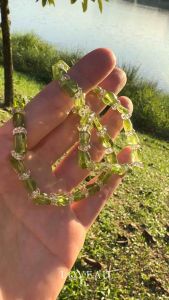 Natural Genuine | Loveau Jewel | HQ Peridot x Clear Quartz Bracelet | Bracelet | Crystal | Lucky Stone | Lucky Peridot| Clear Quartz