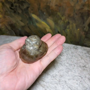Gegegems Collection exquisite whitish & multiple tones caramel brownish Nephrite Octopus and ancient Chinese coins Jade handheld/display (with certificate) 和田玉且末糖白精品八方来财(八爪鱼、铜钱)大手把/小摆件(带证书)