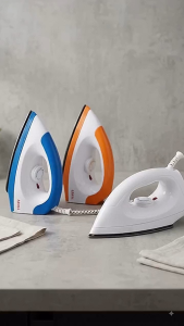 ROYAL Electric Dry Iron – Heavy Duty Non-Stick Soleplate Adjustable Temperature Control Comfortable Grip Handle 1000W Fast Heating Clothes Iron for Home Office & Daily Use – Available in Blue Orange & White36