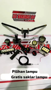 Paketan stang RzR+adaptor stang+gas spontan daytona 2tombol+lampu sorot LED=✓GRATIS SAKLAR LAMPU...
