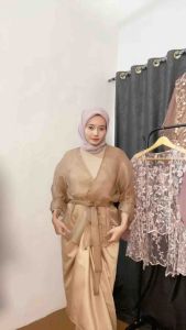 Outer Organza Premium Lengan Balon Kerah V Paket 5in1 Organza Premium Rok Lilit Satin Baju Formal