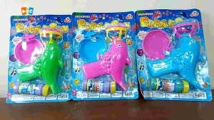 Mainan Baterai Bubble Gun Dolphin Tembakan Gelembung Sabun Lumba Lumba + Air Sabun