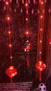 Màn lồng đèn đỏ trang trí nhà cửa ngày Lễ hoặc ngày Tết cắm điện 220V dây dài 3M có phích đầu nối để nối nhiều bộ với nhau nhiều mẫu cho bạn lựa chọn