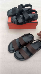 Dép quai hậu nam SD68  Xăng-đan nam da bò thời trang cao cấp hai quai ngang đơn giản đế nhẹ êm chân thoải mái