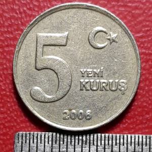 Koleksi koin kuno Turki klasik 5 yeni kurus 2006
