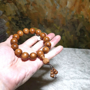16mm East Indian sandalwood (Santalum album White Sandalwood/Laoshan sandalwood) high density bracelet/handheld [Natural unprocessed] 16毫米老料高密印度老山檀手链/手持