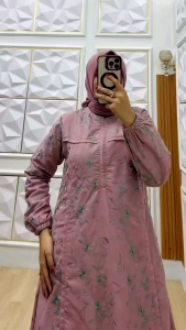 Nura Collection Official - Fauzana Dress NM - Gamis Katun Bolong BKK Premium Full Furing - Gamis Lebaran Mewah Lembut Flowy -Gamis Jumbo -Gamis Katun Bolong Terbaru - Gamis Panjang Katun Bolong BKK Elegan-Gamis Busui Friendly-Gamis Premium Wanita Muslimah