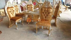 ( WAJIB BACA DESKRIPSI ) KURSI MAKAN EROPA KERANG MEJA BUNDAR KAYU JATI FINISHING MEWAH DEKORASI RUANG INTERIOR TATANING FURNITURES JEPARA