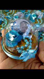 20pcs Birthday Souvenir Mini Rosary and flower in a dome