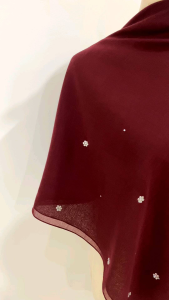 HASYA Bawal Manik Korean Diamond B45 Tudung Bawal Cotton Batu Tabur Bidang 45 Minimalis ILYANIS