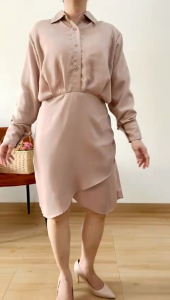 [VEMODE] DRESS MIDI CREPE POLOS PESTA CASUAL KANTOR 0B3D 7801