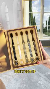 高级两用软毛牙刷 (1套5支) Premium Dual-Use Soft-Bristle Toothbrush #你的牙刷该换了✨!软毛两用牙刷,刷毛柔软,刷牙不伤牙龈👍🏻,刷完还能刮舌苔!#高档牙刷 #轻奢牙刷居家好物#
