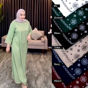 Elfasha Dress Rayon Twill Bordir/Midi Vest Elegan Bordir Simple Premium/Midi Rayon Model Best Seller