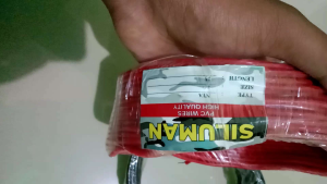 Kabel NYA 2.5mm SILUMAN 25 Yard Warna Hitam & Merah